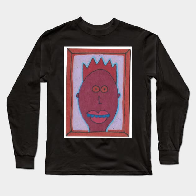 Man with Spiky Hair Long Sleeve T-Shirt by JaySnellingArt